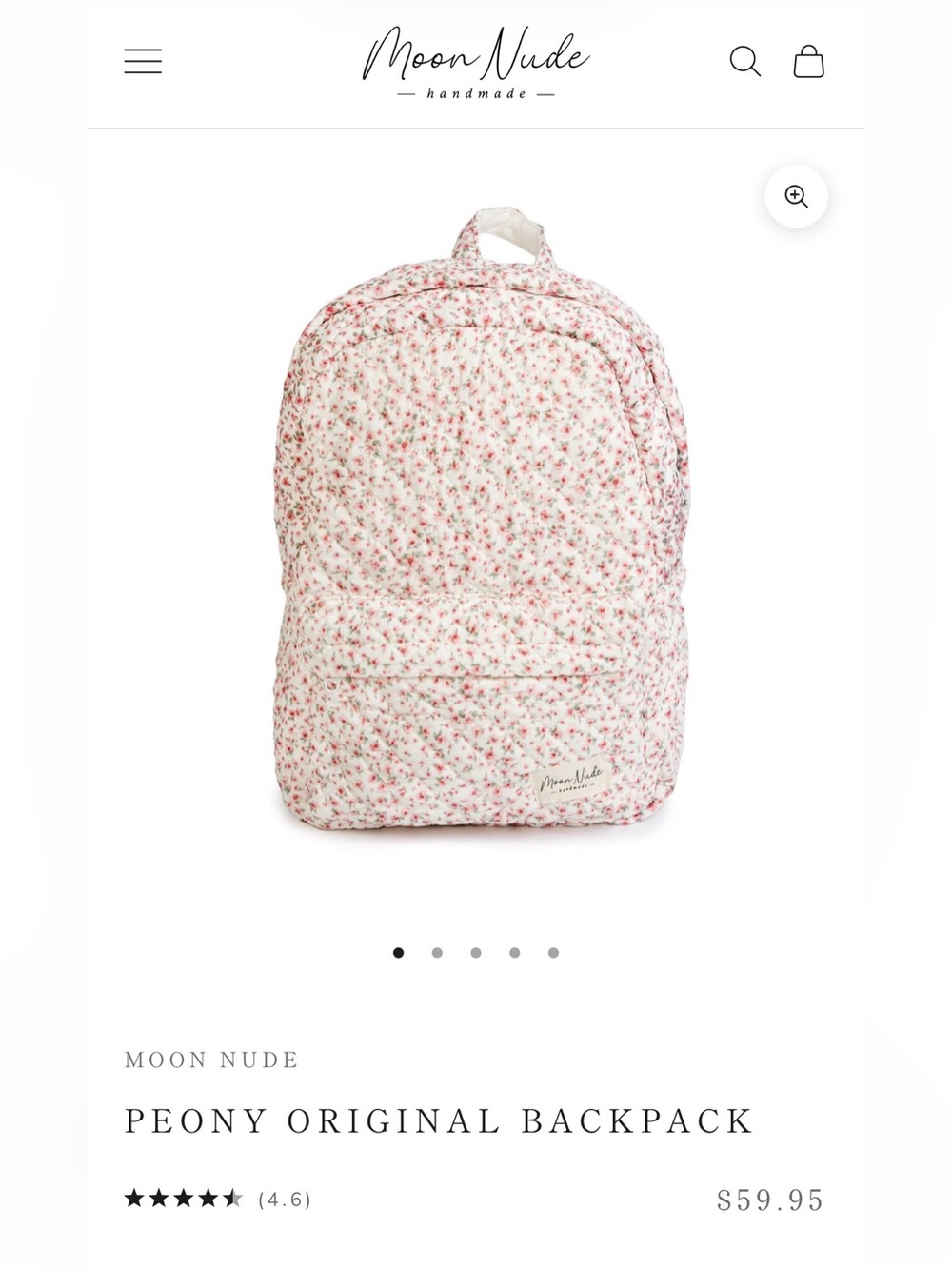 Moon Nude Peony Backpack